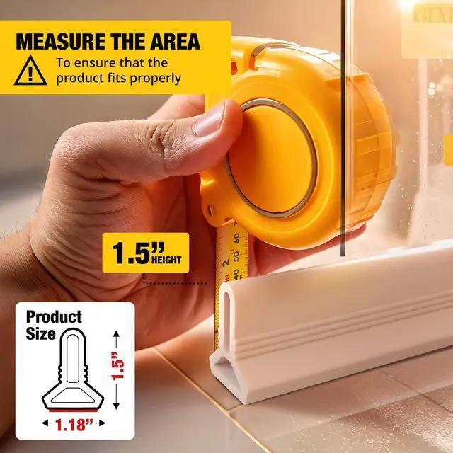 Alt view image 2 of 6 - 67" White Shower Threshold Water Dam Barrier, 1.5" Tall Water Stopper Strip | Flexible 1.5-inch-tall door seal helps contain splashes, block leaks and keep bathroom floors dry around walk-in showers