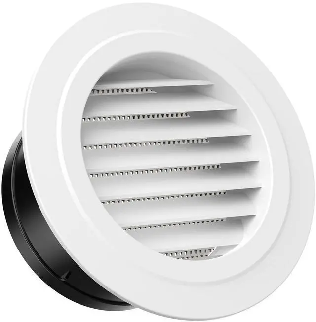 Main image of 6 Inch Soffit Vent Cover Round ABS Louver with Built-in Screen Mech for Attic, Bathroom, Garage & Dryer Duct Ventilation (150mm,White)