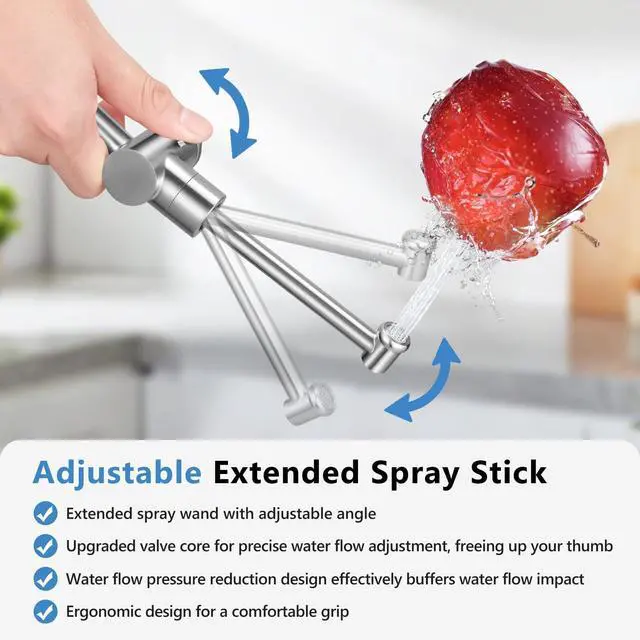 Alt view image 3 of 6 - Handheld Bidet Sprayer for Toilet, Leak-Proof Stainless Steel Bidet Attachment for Toilet, Adjustable Spray Angle & Water Pressure, Toilet Sprayer for Personal Care, Postpartum (Silver)