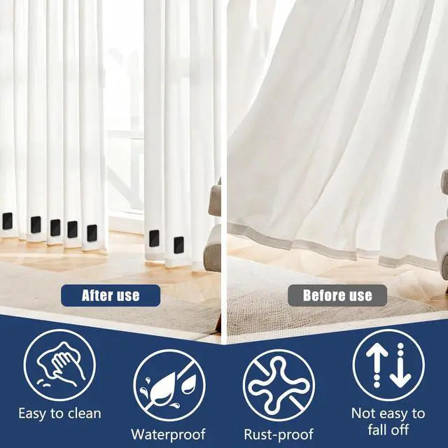 Alt view image 3 of 6 - 18 Pcs Outdoor Curtain Weights, Heavy Curtain Magnets, Waterproof-Black | Heavy Magnetic Drapery Weights, Weighted Outdoor Curtains Bottom, Keeps Curtains Neat, Patio Shower Curtain, Tablecloth, Flag