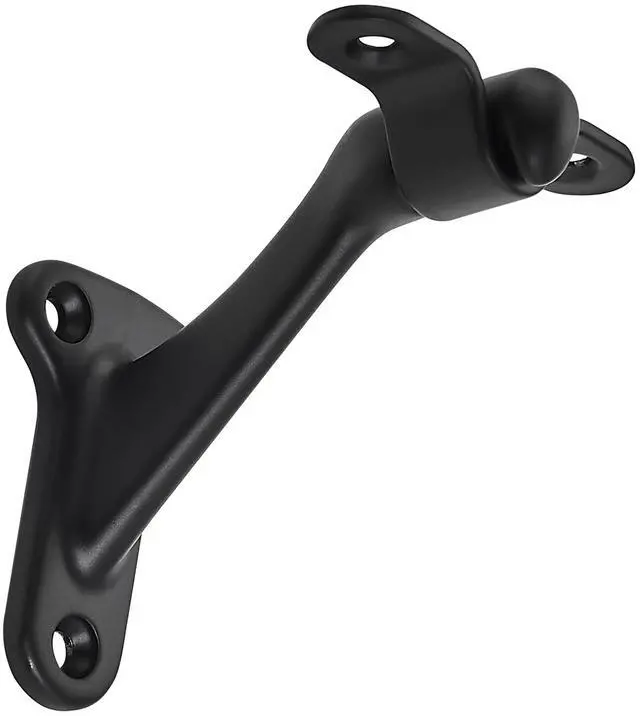 Main image of 6 Pack 3 Inch Matte Black Hand Rail Bracket Heavy Duty Hardware for Stairways, Home or Office Stair Support Handrail Brackets