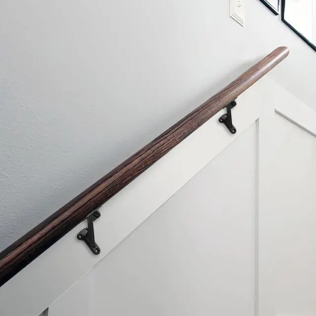 Alt view image 3 of 5 - 6 Pack 3 Inch Matte Black Hand Rail Bracket Heavy Duty Hardware for Stairways, Home or Office Stair Support Handrail Brackets