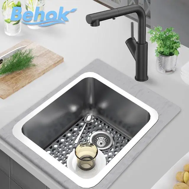 Alt view image 2 of 6 - 2 Pack Silicone Sink Protector Mat for Kitchen Sink Rear Drian Gray | 13-9/16" x 11-5/8" Non-Slip Heat-resistant and Durable Silicone Grid