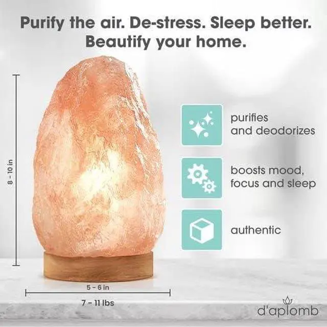 Alt view image 4 of 6 - Natural Himalayan Salt Lamp;Large Hand Carved Natural Chunk | 100% Authentic Pink Crystal Rock Salt from Himalayan Mountains; Dimmer Cord; 12 lbs
