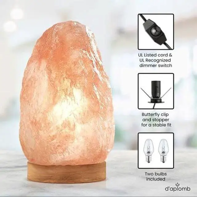 Alt view image 5 of 6 - Natural Himalayan Salt Lamp;Large Hand Carved Natural Chunk | 100% Authentic Pink Crystal Rock Salt from Himalayan Mountains; Dimmer Cord; 12 lbs