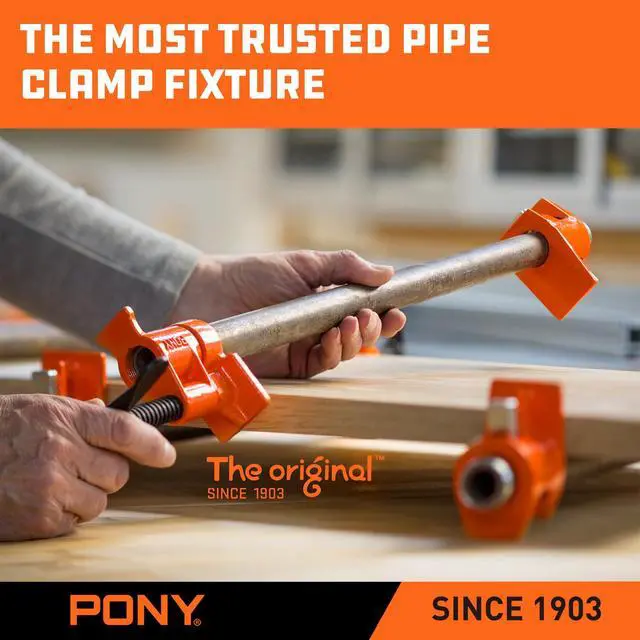 Alt view image 5 of 6 - the Original 2-Pack 50 Pipe Clamp Fixture for 3/4 Inch Black Pipe | Wood Gluing Clamp Fixture for Woodworking Projects, Provides Strong and Precise Clamping Pressure for Secure Joints