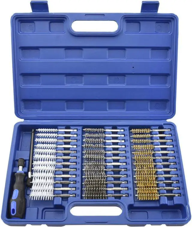 Main image of 00325A Wire Brush Drill Attachments with 1/4-Inch Hex Shank, SAE and MM Brushes Assortment, Mountable on Power Drill or Die Grinder, 38-Piece Set