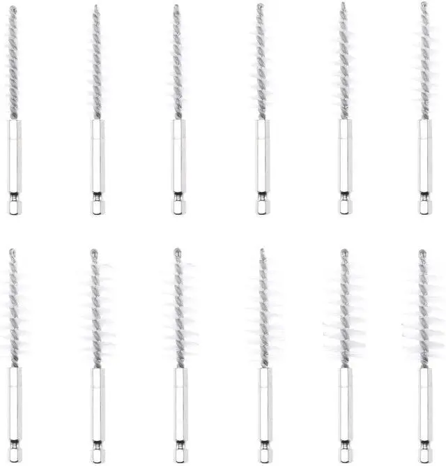 Alt view image 4 of 6 - 00325A Wire Brush Drill Attachments with 1/4-Inch Hex Shank, SAE and MM Brushes Assortment, Mountable on Power Drill or Die Grinder, 38-Piece Set