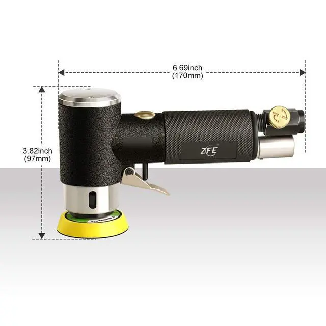Alt view image 3 of 6 - 1/2/3 Inch Random Orbital Air Sander, Mini Pneumatic Sander for Auto Body Work, High Speed Air Powered Polisher with 15 Polishing Buffing Pads,18 Sandpapers