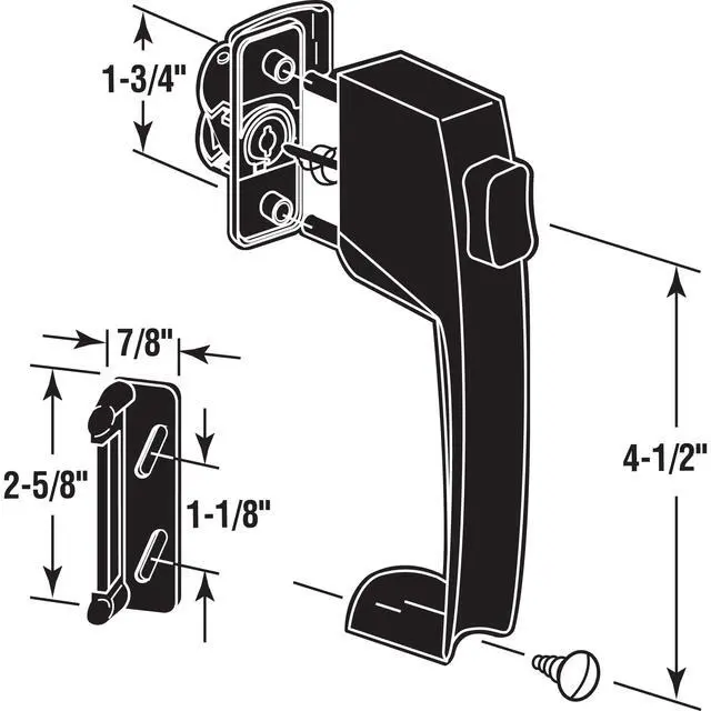 Alt view image 2 of 4 - K 5071 Screen and Storm Door Push Button Latch Set With Night Lock, Fits Doors 1 1-1/4 In. Thick, Black Finish (Single Pack)