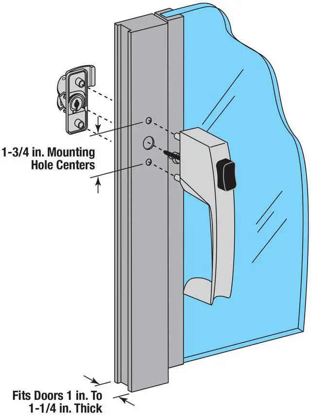 Alt view image 4 of 4 - K 5071 Screen and Storm Door Push Button Latch Set With Night Lock, Fits Doors 1 1-1/4 In. Thick, Black Finish (Single Pack)