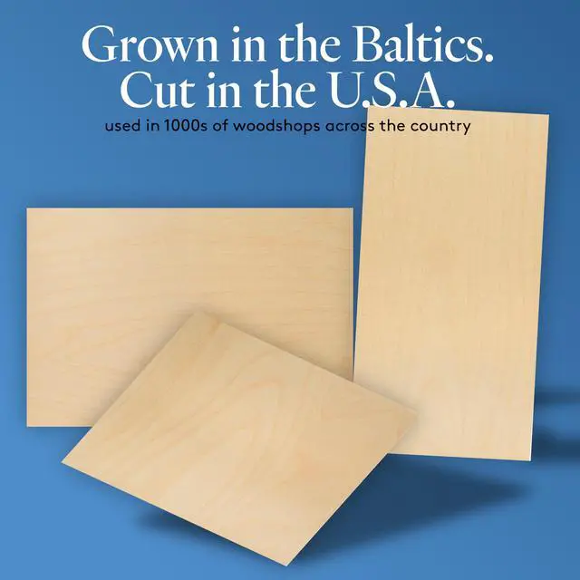 Alt view image 3 of 6 - 3 mm Baltic Birch Plywood 1/8 x 12 x 24 Inch, Box of 6 B/BB Grade Craft Wood, Stronger Than Basswood Sheets, for Laser, CNC Cutting and Wood Burning, by