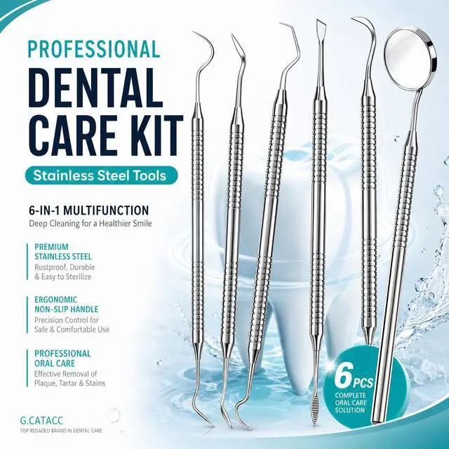 Alt view image 4 of 7 - Dental Pick Tools Kit, Tooth Scraper Plaque Tartar Remover