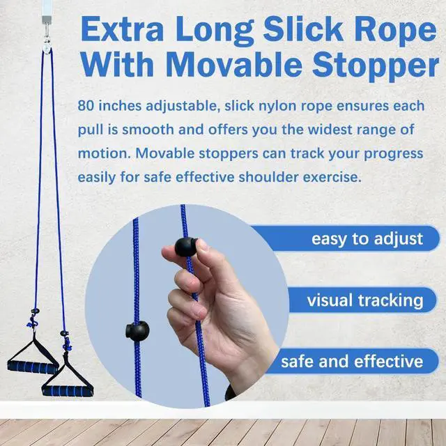 Alt view image 3 of 6 - Shoulder pulley for physical therapy, over-the-door shoulder rehabilitation pulley, door-mounted shoulder rehab pulley, physical therapy door pulley, arm pulley, over-the-door pulley