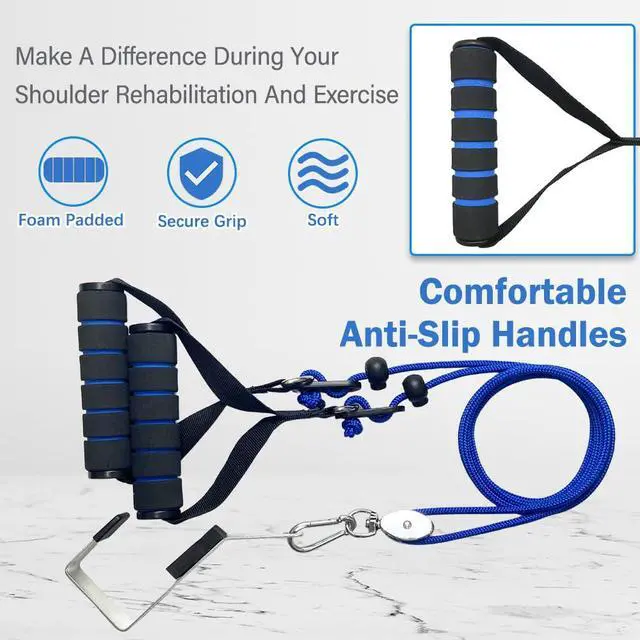 Alt view image 4 of 6 - Shoulder pulley for physical therapy, over-the-door shoulder rehabilitation pulley, door-mounted shoulder rehab pulley, physical therapy door pulley, arm pulley, over-the-door pulley