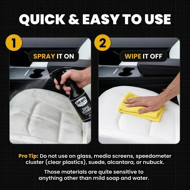 Alt view image 5 of 7 - Powerful Automotive Interior Cleaner | Stain Remover for Car Seats, Carpets, Upholstery, and Leather | 18 oz Kit (Microfiber Towel Included)