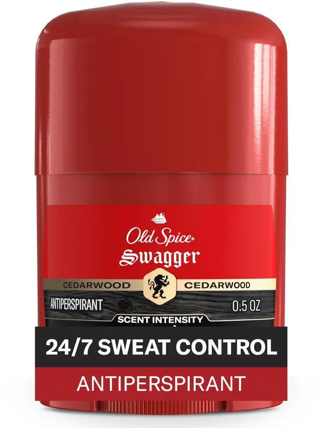 Main image of Men's Antiperspirant & Deodorant, all-day sweat and odor protection, long-lasting freshness, invisible solid, Swagger (Cedarwood scent), trial size, 0.5 oz.