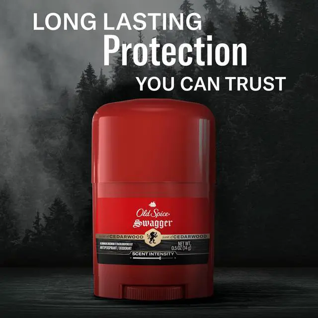 Alt view image 7 of 7 - Men's Antiperspirant & Deodorant, all-day sweat and odor protection, long-lasting freshness, invisible solid, Swagger (Cedarwood scent), trial size, 0.5 oz.