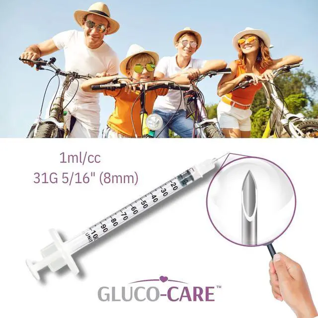 Alt view image 4 of 7 - 1mL Syringe, 31G x 5/16" (8mm), orange cap, 100 count/box | Fine needle tip; suitable for home and laboratory use; transparent barrel with clear, bold graduations; smooth-gliding plunger (with safety