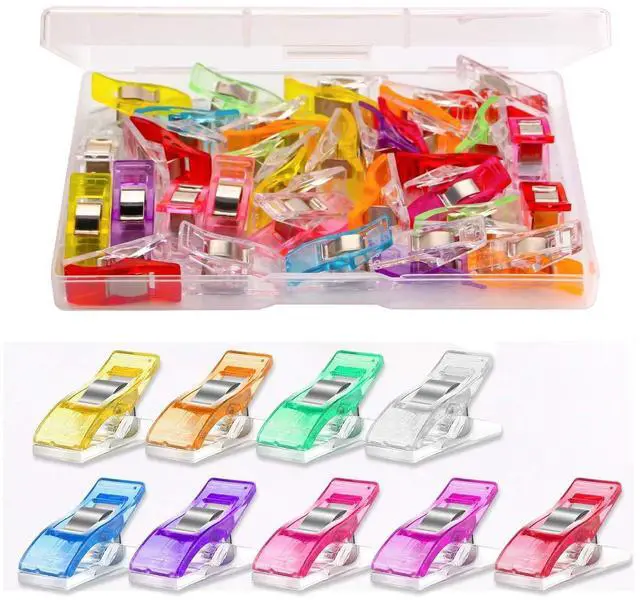 Main image of 30-Piece Multipurpose Sewing Clips Premium Quilting Accessories: Colorful fabric clips for sewing and crafting.