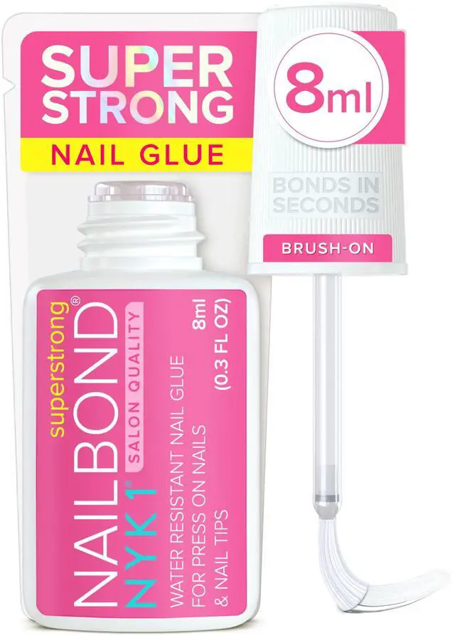 Main image of Ultra-strong nail glue for press-on nails, nail tips, and acrylic nails | 8ml | NailBond Brush-On Glue Long-lasting, ultra-strong hold, and mess-free application.