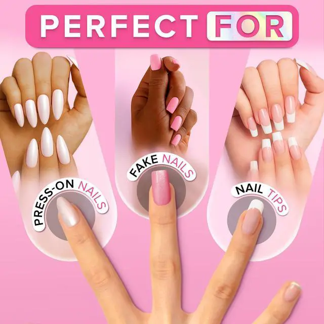 Alt view image 3 of 7 - Ultra-strong nail glue for press-on nails, nail tips, and acrylic nails | 8ml | NailBond Brush-On Glue Long-lasting, ultra-strong hold, and mess-free application.