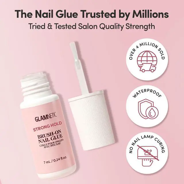 Alt view image 4 of 7 - Super Strong BrushOn Nail Glue, Brush Tip Applicator for Press On & Fake Nails, MessFree TravelFriendly Vegan Formula, Durable LongLasting Hold, 0.24 fl oz
