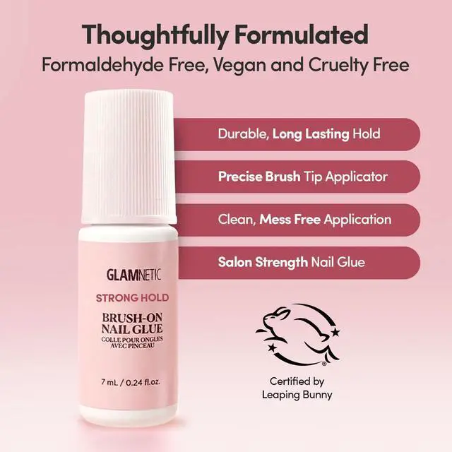 Alt view image 5 of 7 - Super Strong BrushOn Nail Glue, Brush Tip Applicator for Press On & Fake Nails, MessFree TravelFriendly Vegan Formula, Durable LongLasting Hold, 0.24 fl oz