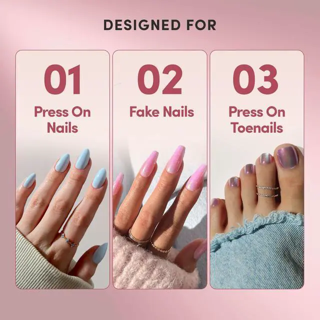 Alt view image 6 of 7 - Super Strong BrushOn Nail Glue, Brush Tip Applicator for Press On & Fake Nails, MessFree TravelFriendly Vegan Formula, Durable LongLasting Hold, 0.24 fl oz