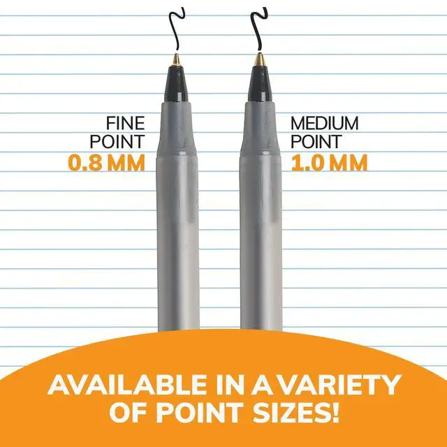 Alt view image 6 of 6 - Round Stic Ball Pen, Fine Point, 0.8mm, Black, 12 Pens (GSF11-Blk) | Fine Point (0.8 Mm) for Precise Writing | Easy-Glide System Ink for Smooth Writing | Translucent Barrel Shows Ink Supply