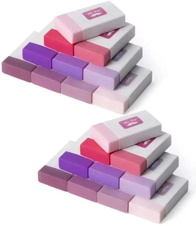Main image of Erasers, 20 pieces per pack, large erasers, leave no marks | Large latex-free erasers, suitable for school, office, art sketching, homework, exams, clean and traceless corrections.