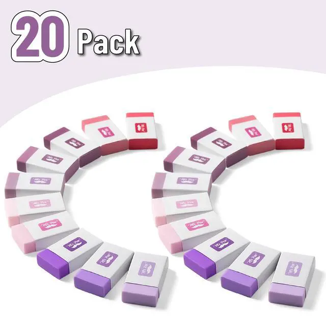 Alt view image 2 of 6 - Erasers, 20 pieces per pack, large erasers, leave no marks | Large latex-free erasers, suitable for school, office, art sketching, homework, exams, clean and traceless corrections.