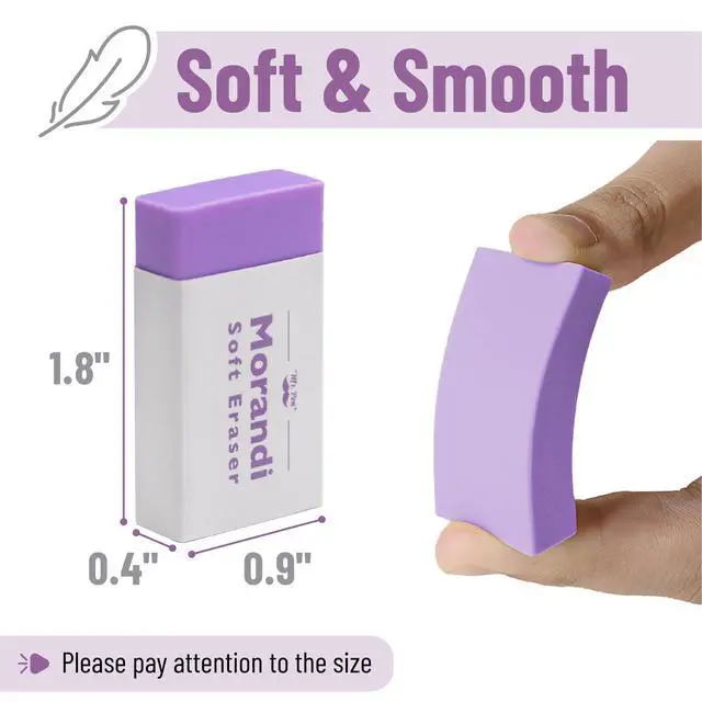 Alt view image 3 of 6 - Erasers, 20 pieces per pack, large erasers, leave no marks | Large latex-free erasers, suitable for school, office, art sketching, homework, exams, clean and traceless corrections.