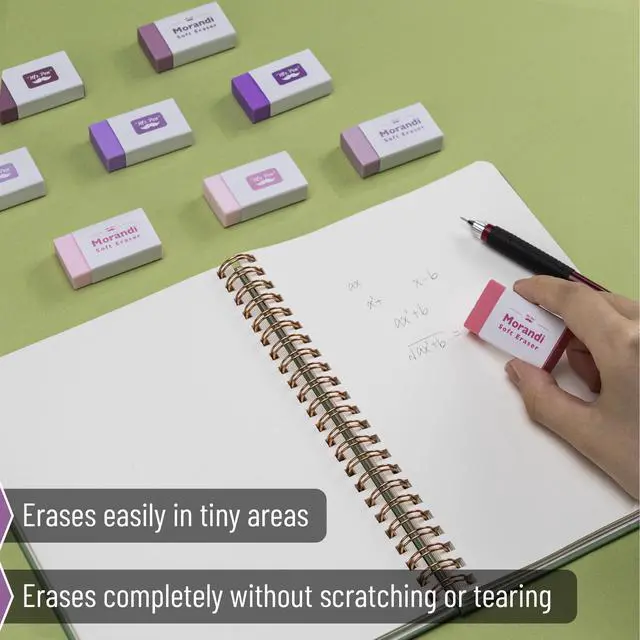 Alt view image 4 of 6 - Erasers, 20 pieces per pack, large erasers, leave no marks | Large latex-free erasers, suitable for school, office, art sketching, homework, exams, clean and traceless corrections.