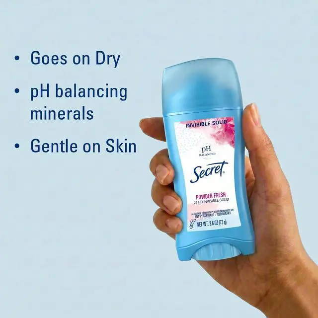 Alt view image 2 of 7 - Antiperspirant and Deodorant for Women, 24hr Sweat & Odor Protection, PH Balanced Protection, Gentle on Skin, Invisible Solid, Powder Fresh Scent, 2.6 oz