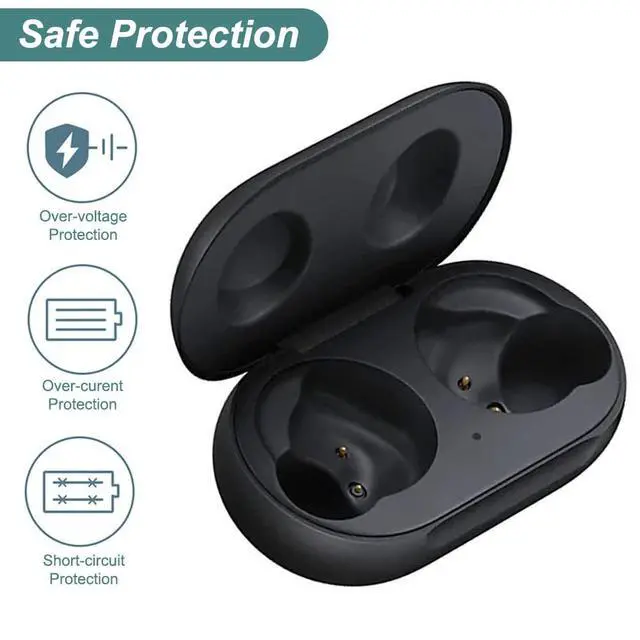 Alt view image 3 of 5 - Charging Case for Samsung Galaxy Buds/Buds+ (R170/R175) Earbuds (Black) | Replacement Portable Charger Case Cover Dock Cradle for Galaxy Buds/Buds+ SM-R170/R175 (Black)