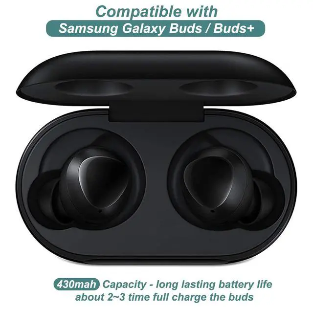 Alt view image 2 of 5 - Charging Case for Samsung Galaxy Buds/Buds+ (R170/R175) Earbuds (Black) | Replacement Portable Charger Case Cover Dock Cradle for Galaxy Buds/Buds+ SM-R170/R175 (Black)