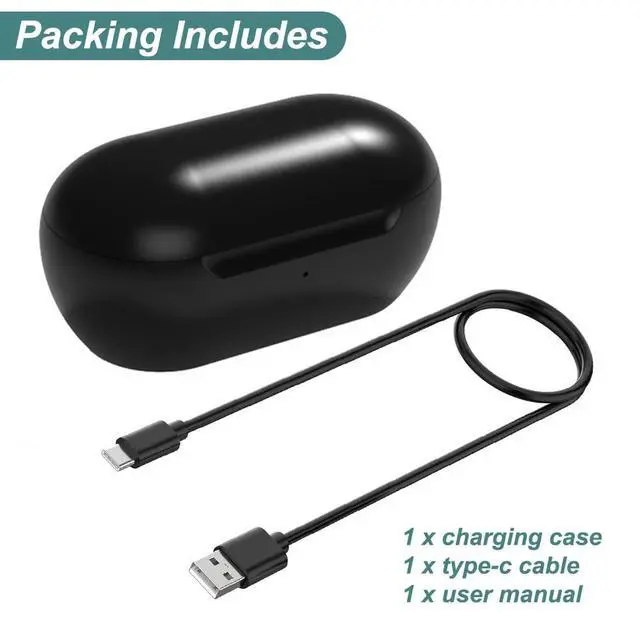 Alt view image 5 of 5 - Charging Case for Samsung Galaxy Buds/Buds+ (R170/R175) Earbuds (Black) | Replacement Portable Charger Case Cover Dock Cradle for Galaxy Buds/Buds+ SM-R170/R175 (Black)