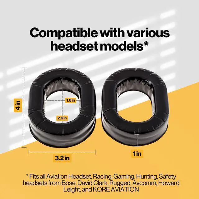 Alt view image 3 of 6 - Ultra Plush Silicone Gel Ear Seals Ear Pads Replacement for Aviation Headset, Racing, Gaming, Safety Style Headsets (Sold in Pairs)