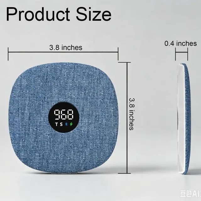Alt view image 7 of 7 - Under Pillow Speaker Dual Bone Conduction Stereo Bluetooth Wireless Music Portable Sleep Sound Sleep Speaker with LED Display White Noise Timer for Side Sleepers Supports TF Card (Blue)