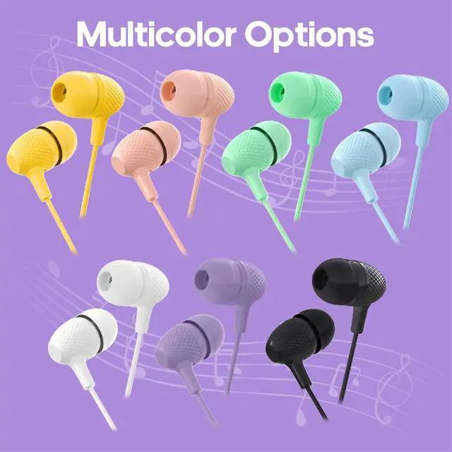 Alt view image 2 of 7 - Kids Earbuds Bulk 30 Pack Macaron Colors Mixed, Wholesale Durable Earphones in-Ear Headphones Perfect for Schools Classroom Students Teens Children Gift and Adult