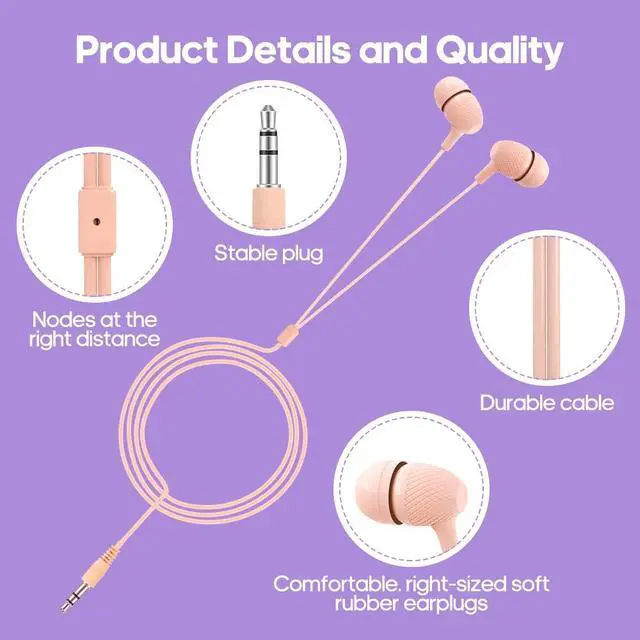 Alt view image 4 of 7 - Kids Earbuds Bulk 30 Pack Macaron Colors Mixed, Wholesale Durable Earphones in-Ear Headphones Perfect for Schools Classroom Students Teens Children Gift and Adult