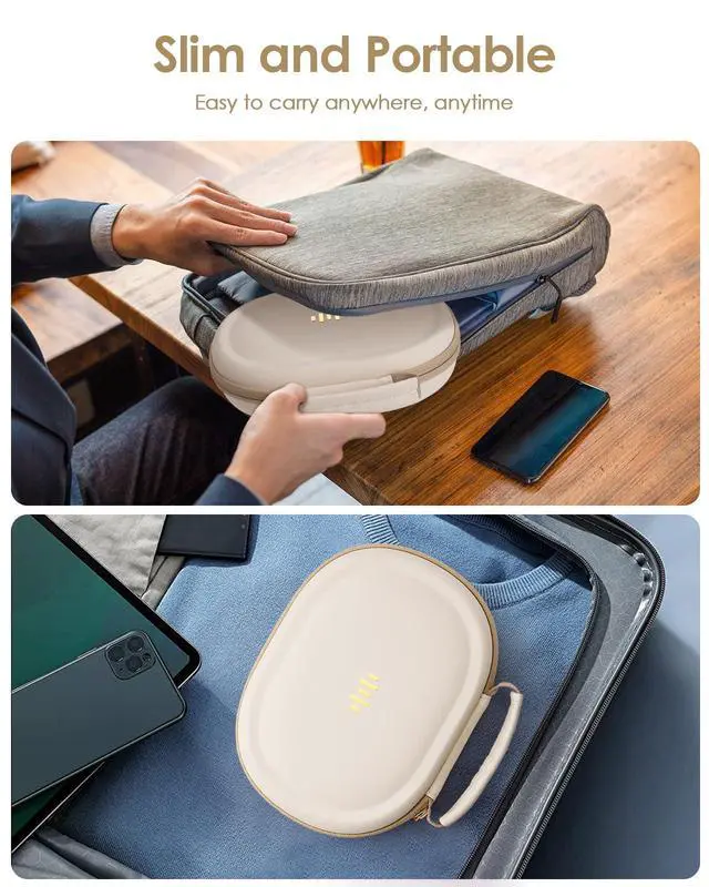 Alt view image 5 of 7 - Headphone Case Hard Shell for Bose Quietcomfort/Skullcandy/JBL Tune 720BT/520BT/510BT/Live 770NC/460NC, Super-Slim Upgrade PU Pocket Over-Ear Headset Universal Portable Travel Organizer Bag