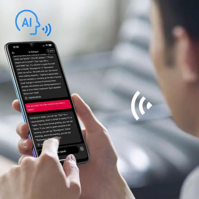 Alt view image 4 of 7 - X28 AI Translation Earbuds Open Ear Wireless Bluetooth Earbuds OWS Support 150 Languages Real Time Translation Sports Headphones IPX5 Waterproof for Travel Business Learning Meeting Black