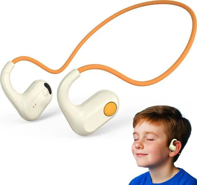 Main image of Kids Open Ear Headphones, 85dB Volume Limit, Ages 5+ | 17g air conduction design with IPX6 water resistance, mic, magnetic charging and 10H battery for school, sports and travel