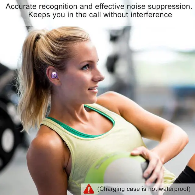 Alt view image 6 of 7 - Wireless Earbuds Deep Bass Stereo Sound Bluetooth Earbuds 120H True | Wireless Headphones with Ear Caps (S/M/L) for Samsung S26/S25/S24/S23/S22 Ultra Z Flip 5/4/3/Fold 5/4 iPhone 17/16/15 Purple