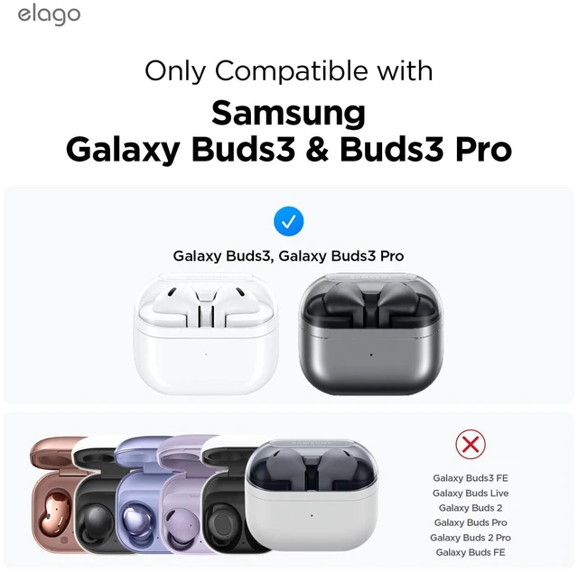 Alt view image 2 of 7 - Ear Hooks for Galaxy Buds 3/3 Pro Anti-Slip, Ergonomic Design, Comfortable Fit (Dark Grey)