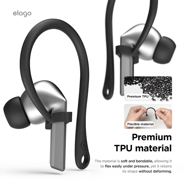 Alt view image 3 of 7 - Ear Hooks for Galaxy Buds 3/3 Pro Anti-Slip, Ergonomic Design, Comfortable Fit (Black)