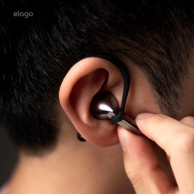 Alt view image 5 of 7 - Ear Hooks for Galaxy Buds 3/3 Pro Anti-Slip, Ergonomic Design, Comfortable Fit (Dark Grey)