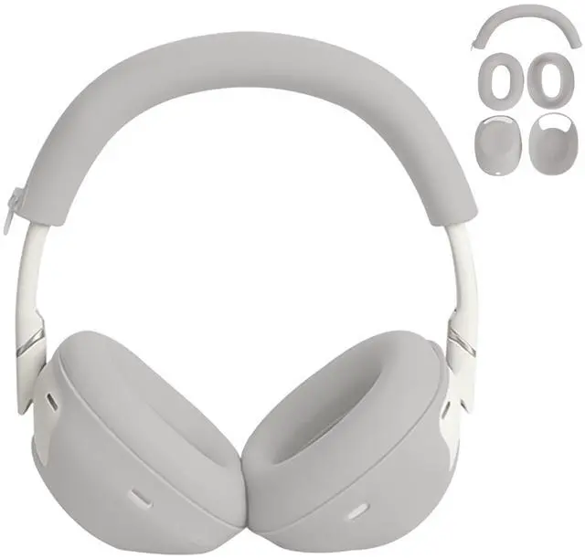 Main image of 3-in-1 Silicone Sweat Case Cover for Sony WH-1000XM6 Headphones, XM6 Covers Accessories Silicone Ear Pads Covers & Headband Cover & Ear Cup Protector, Washable & Sweatproof - Platinum Sliver